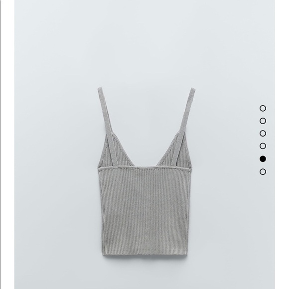 Zara Knit Corset Top Size Small - Grayish Spaghetti Strap Tank Top - Picture 5 of 8